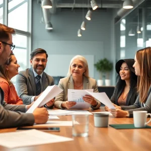 A corporate meeting focused on finance strategies and leadership development