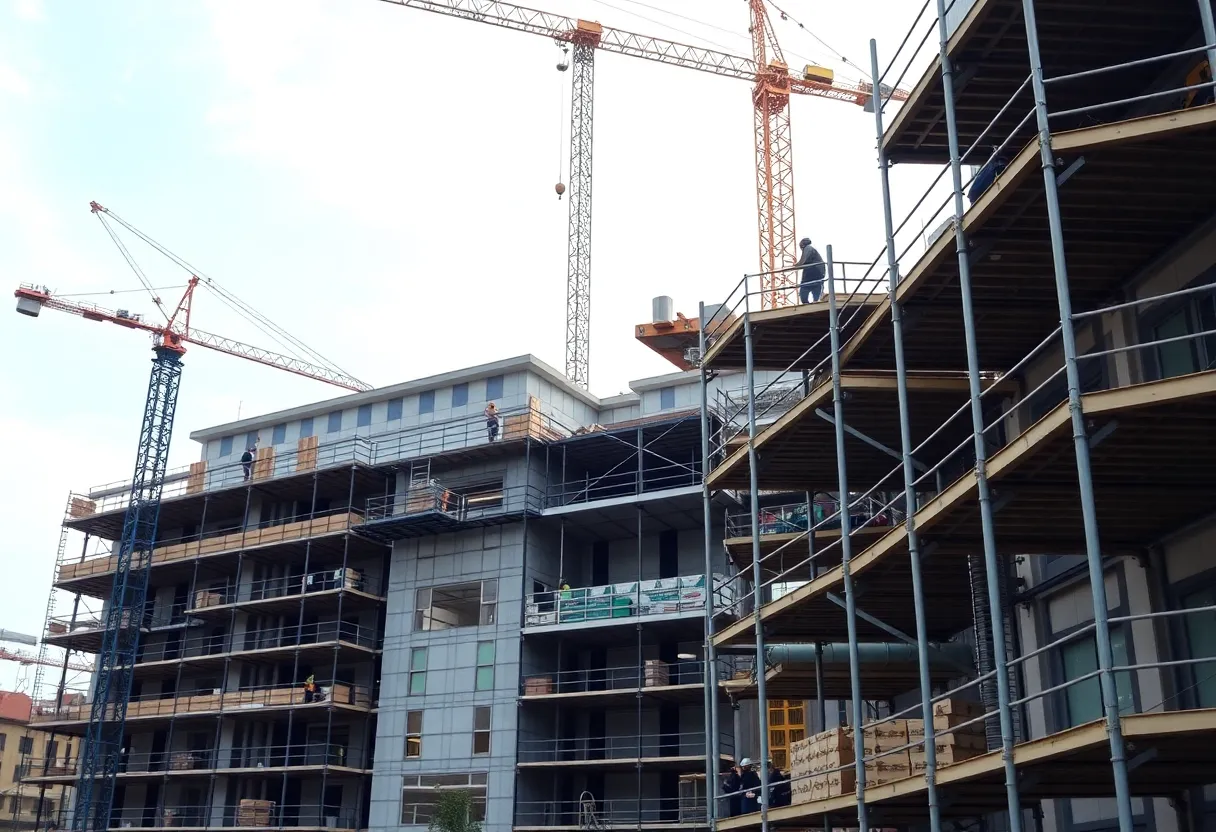 Construction site of the HealthEU Center at Elon University.